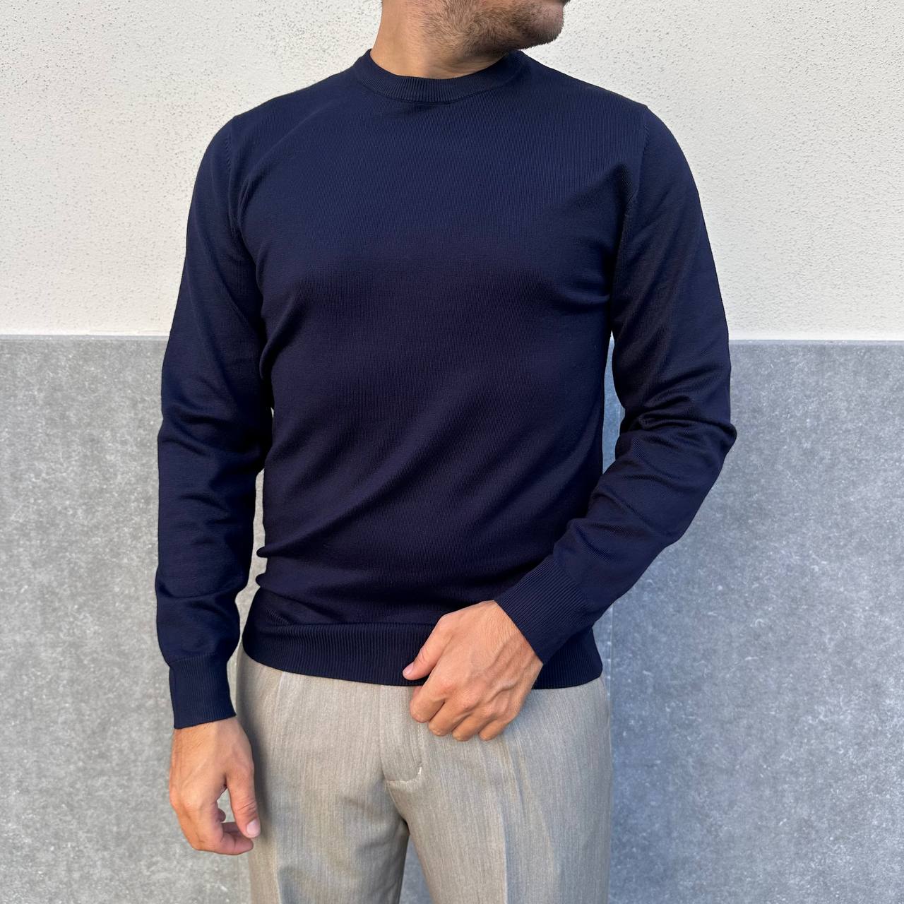 Pullover girocollo blu