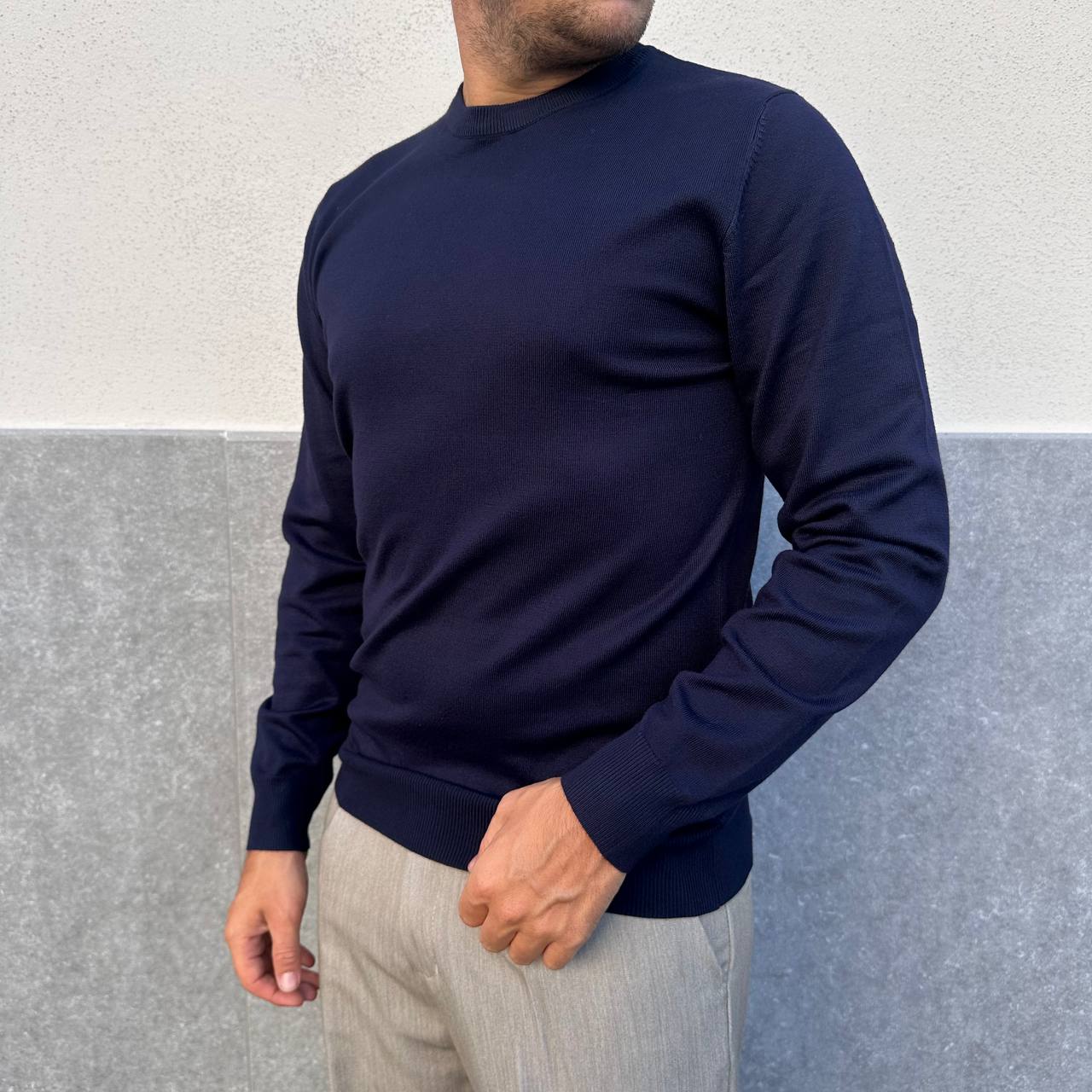 Pullover girocollo blu