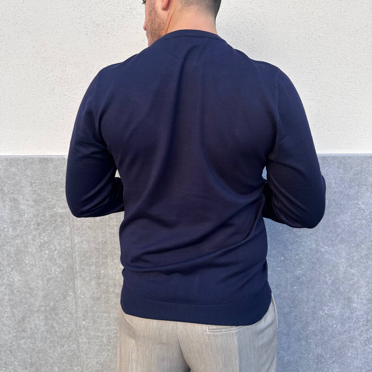 Pullover girocollo blu