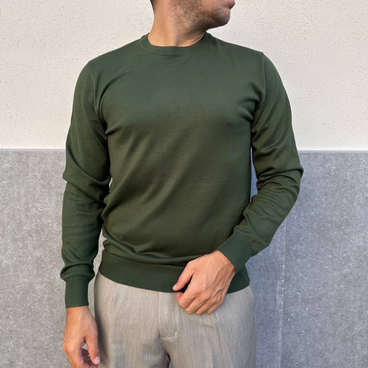 Pullover girocollo verde