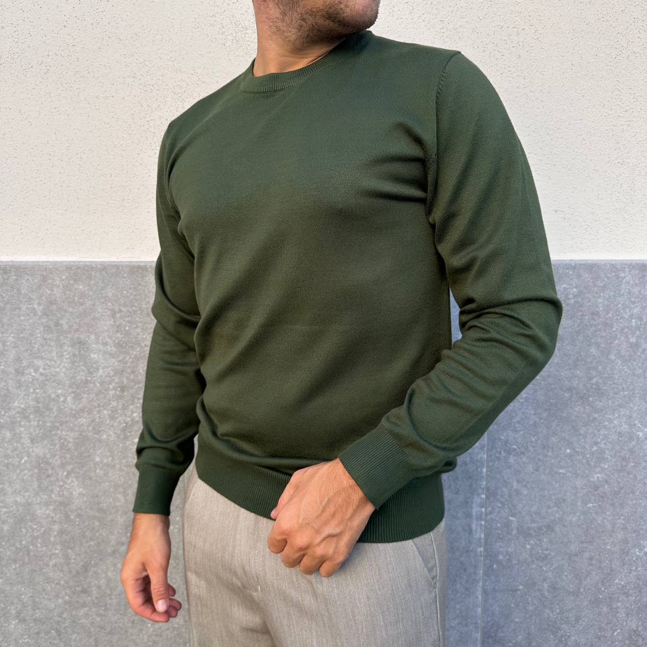 Pullover girocollo verde