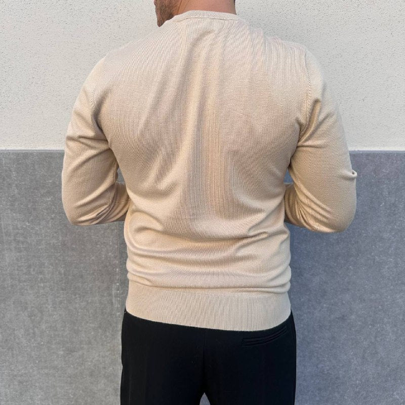 Pullover girocollo beige