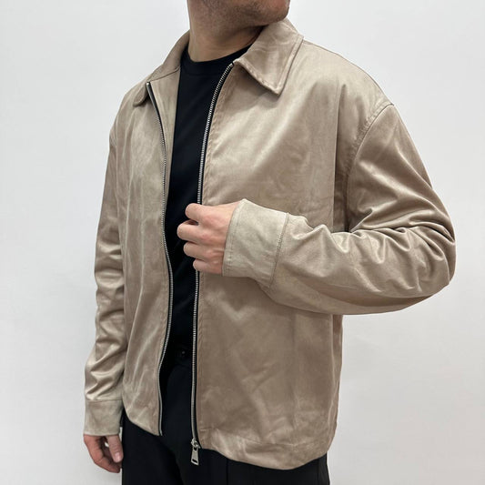 Jacket in camoscio beige
