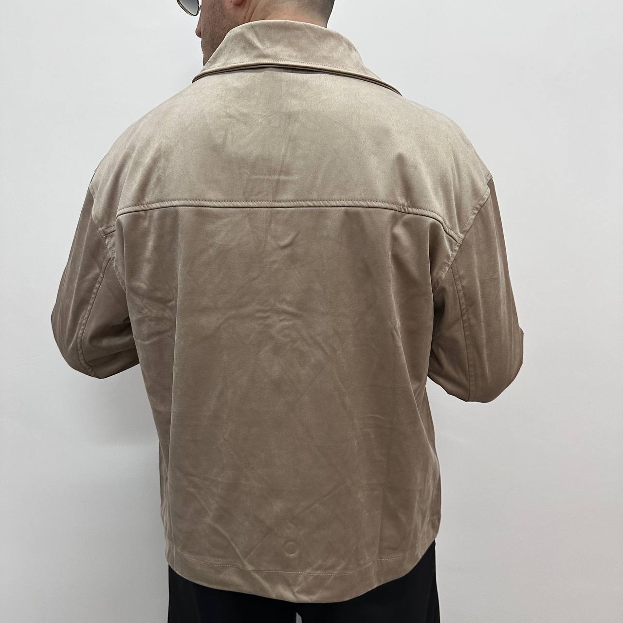Jacket in camoscio beige