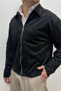 Jacket in camoscio nero