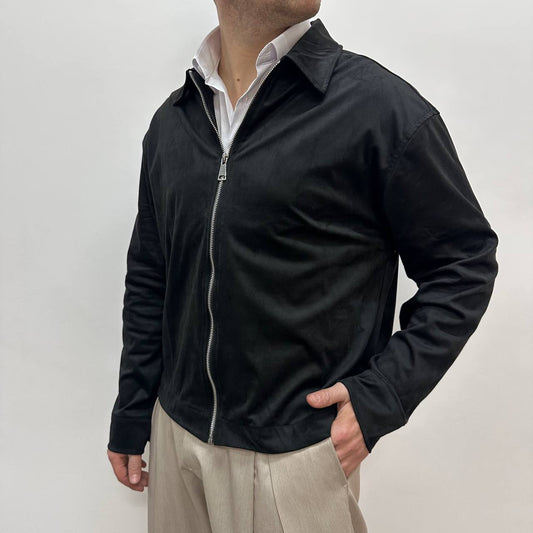 Jacket in camoscio nero