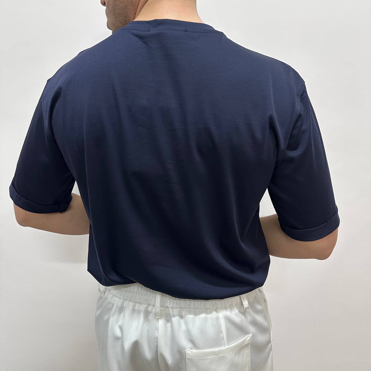 Shirt in filo di scozia blu