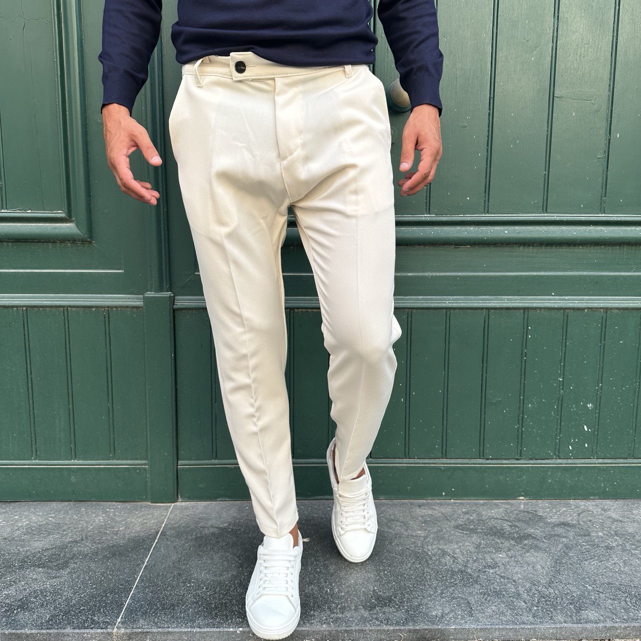 Pantalone capri panna