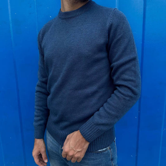 Maglione mezzocollo blu navy