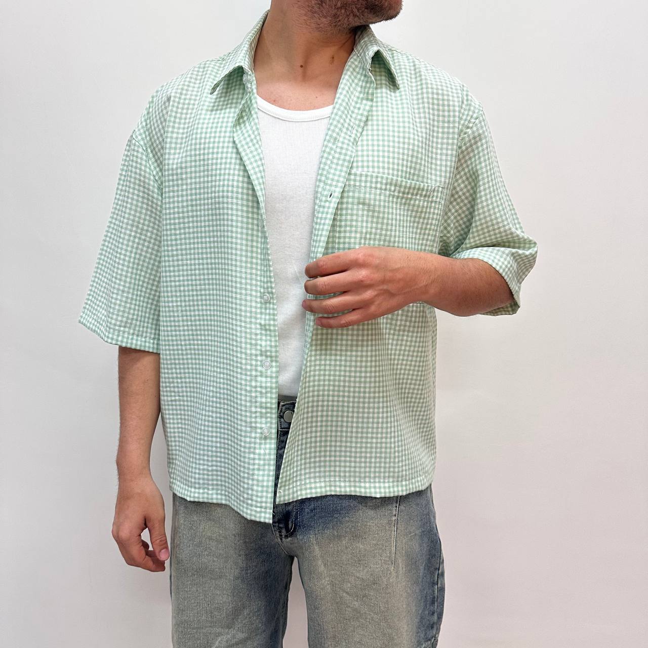 Camicia Loose verde acqua