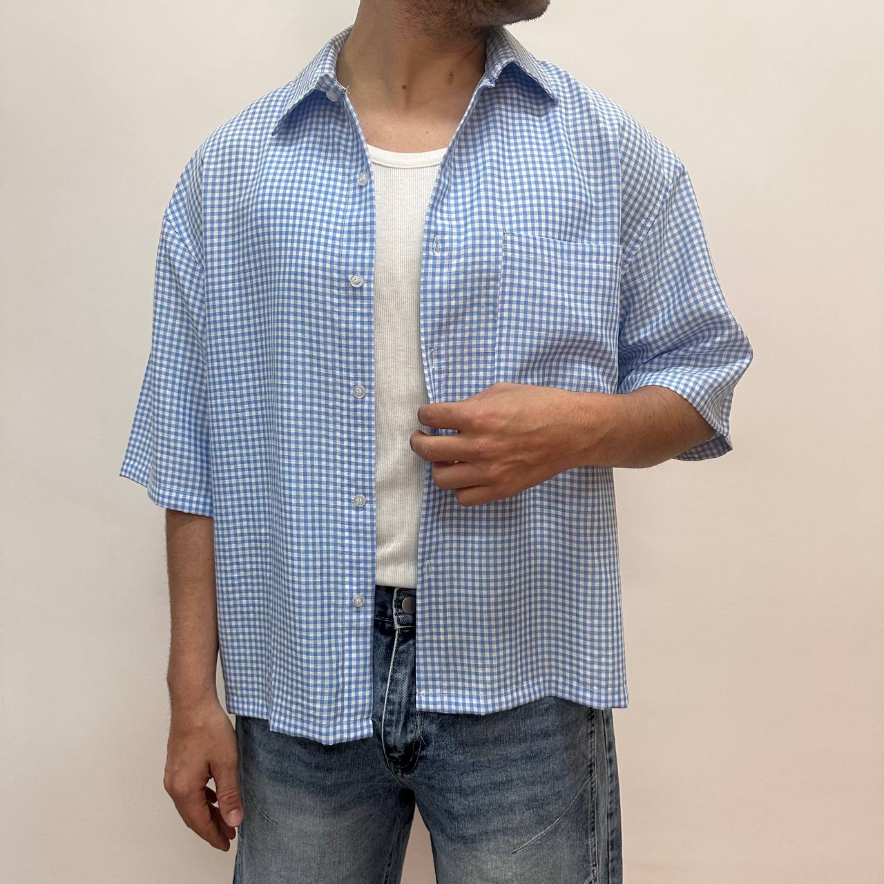 Camicia Loose Celeste