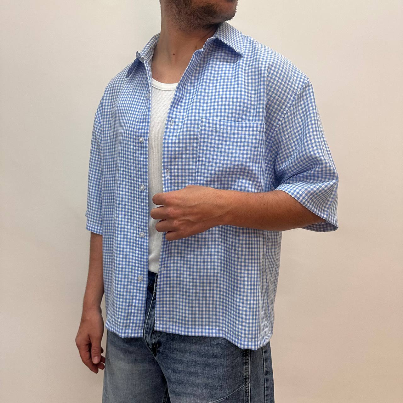 Camicia Loose Celeste