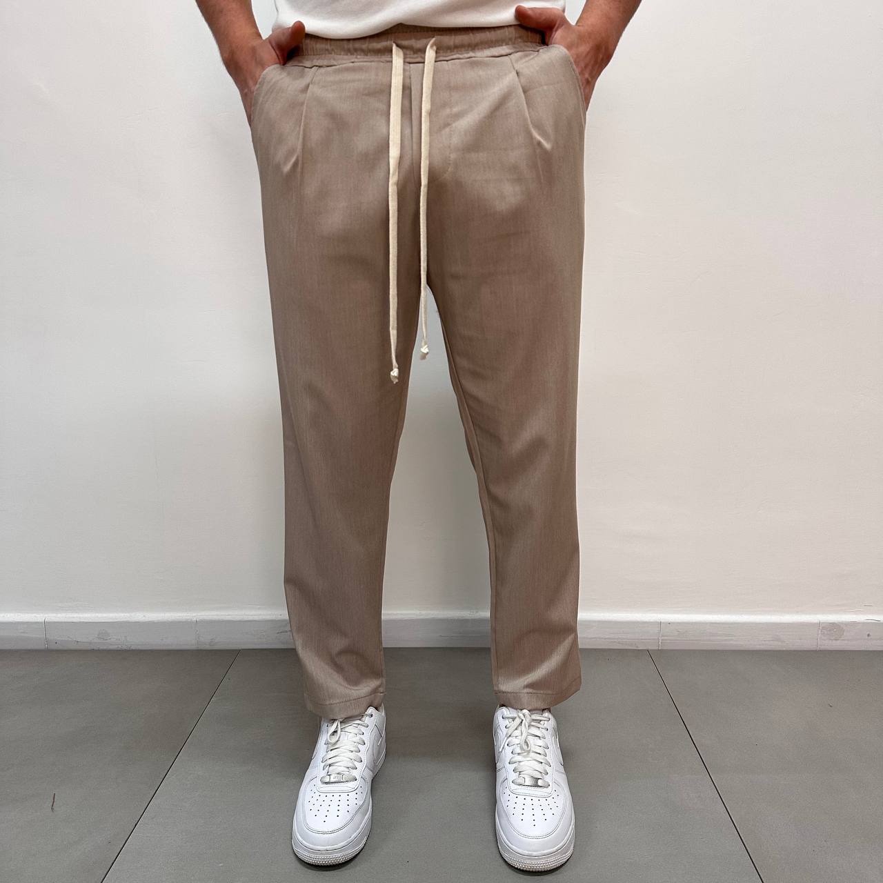 Pantalone japane elastico beige