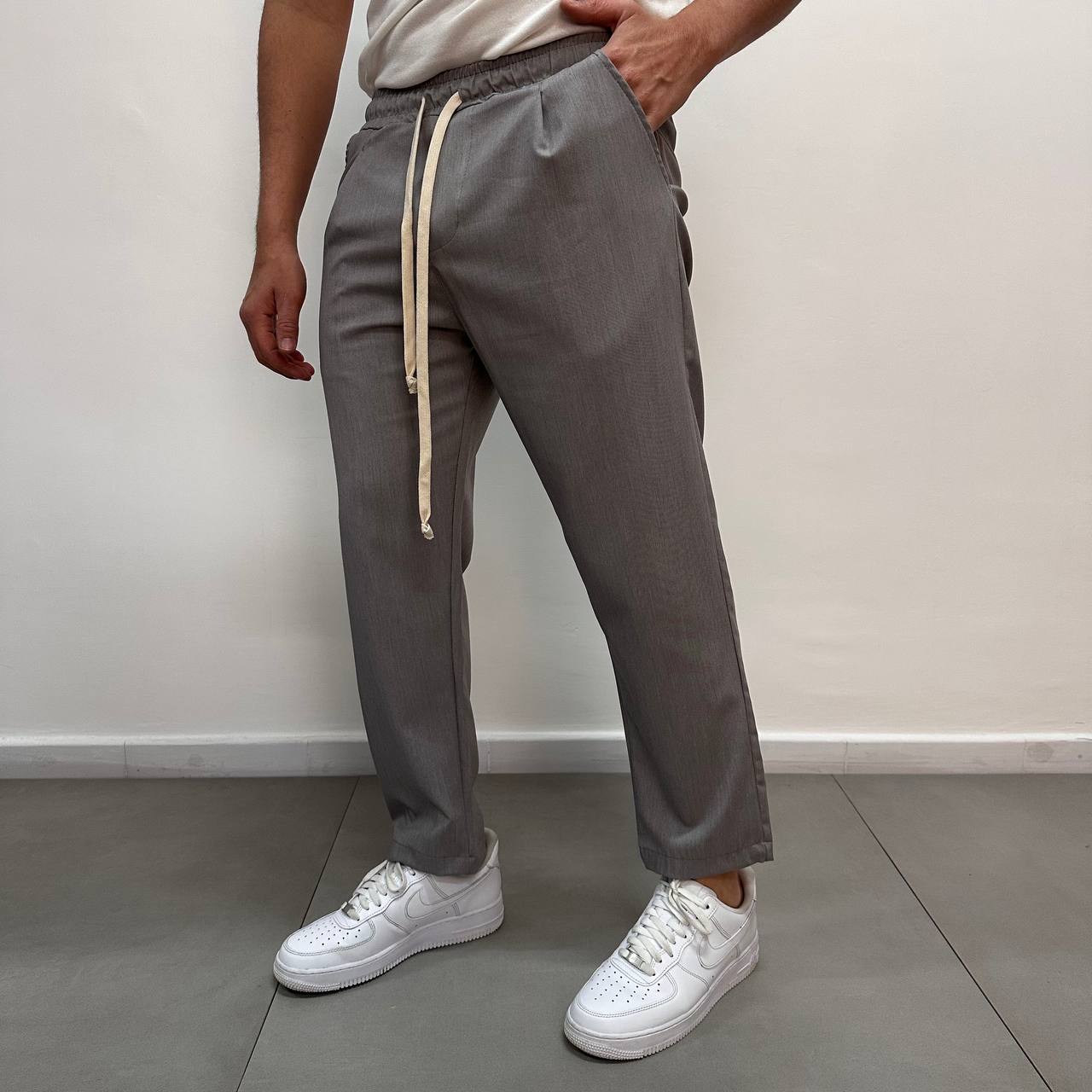 Pantalone japane elastico grigio