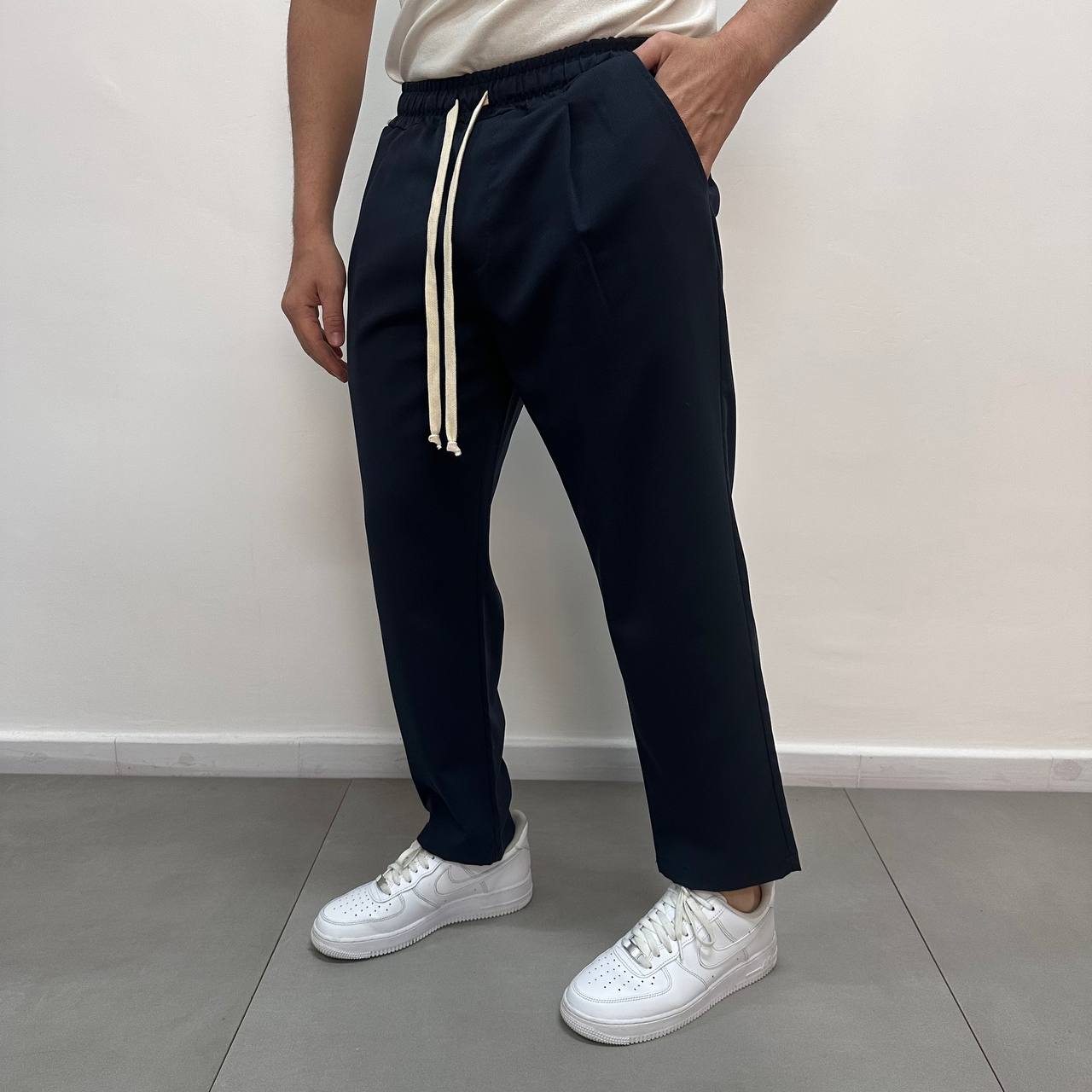 Pantalone japane elastico  blu