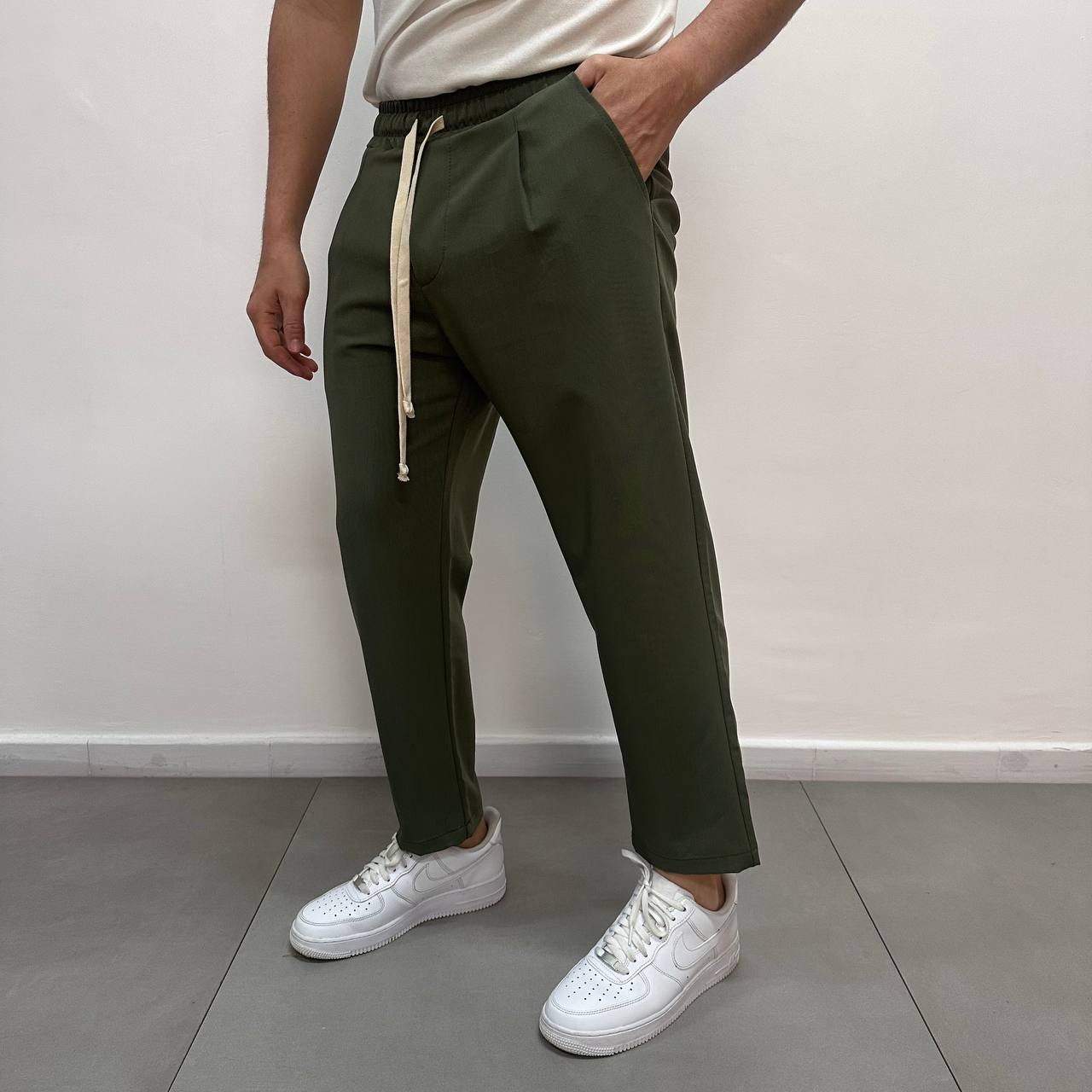 Pantalone japane elastico verde
