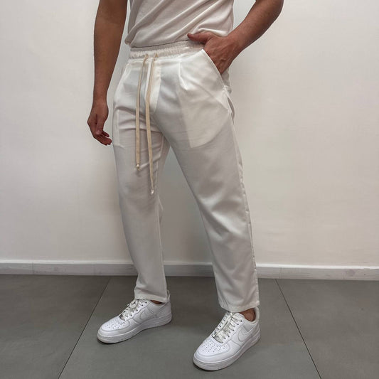 Pantalone japane elastico bianco