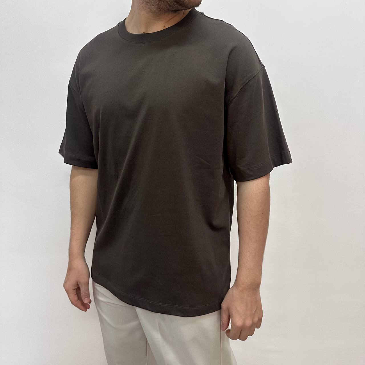 T-shirt in cotone marrone