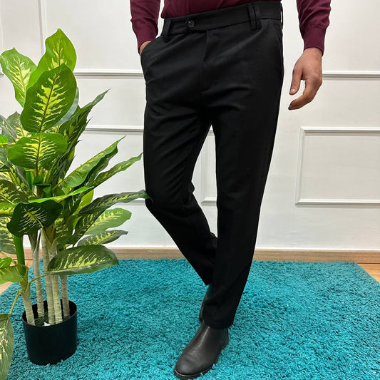 Pantalone misto lana nero