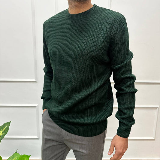 Pullover girocollo verde