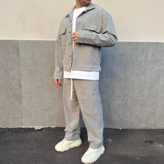 Coord.in velluto grigio