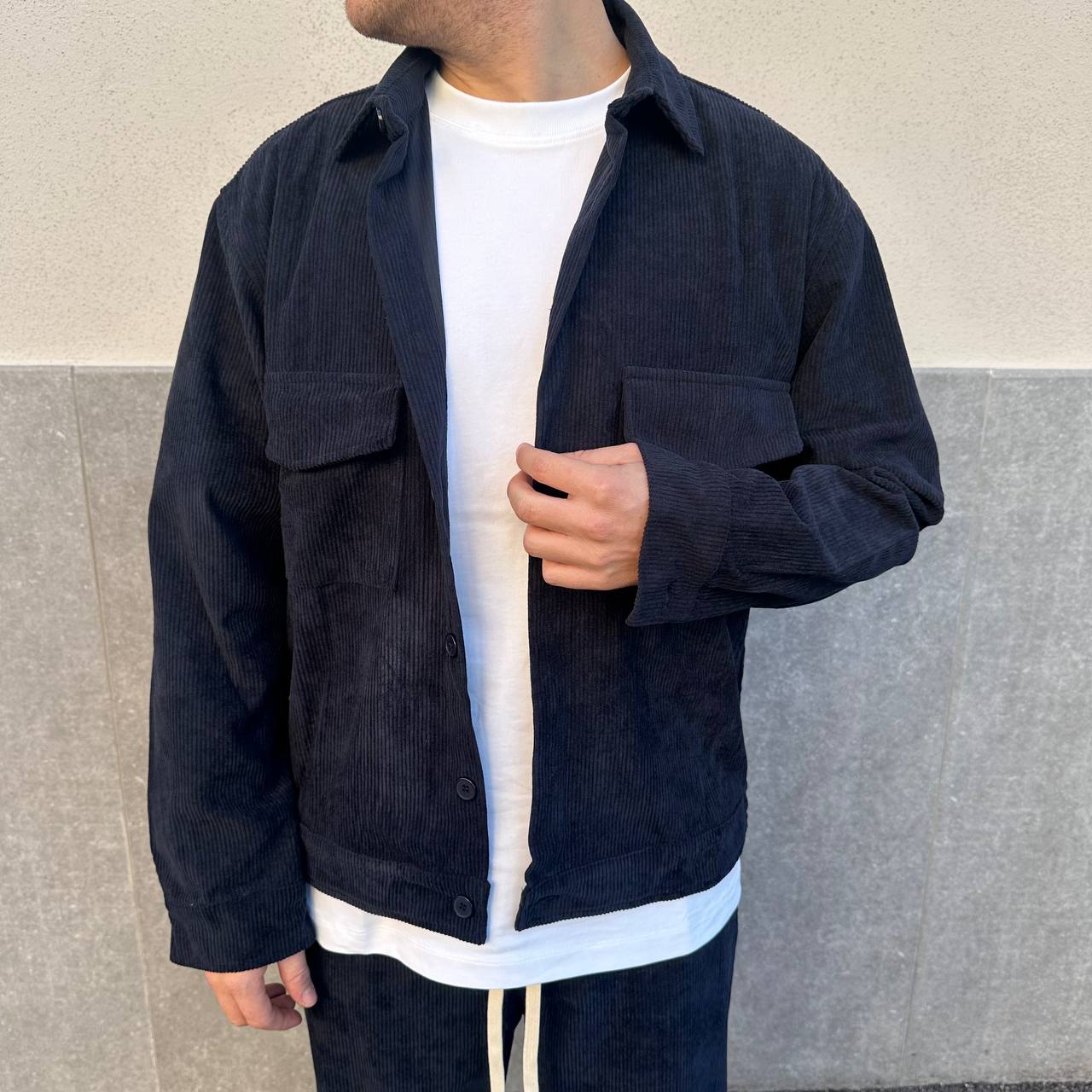 Coord.in velluto blu