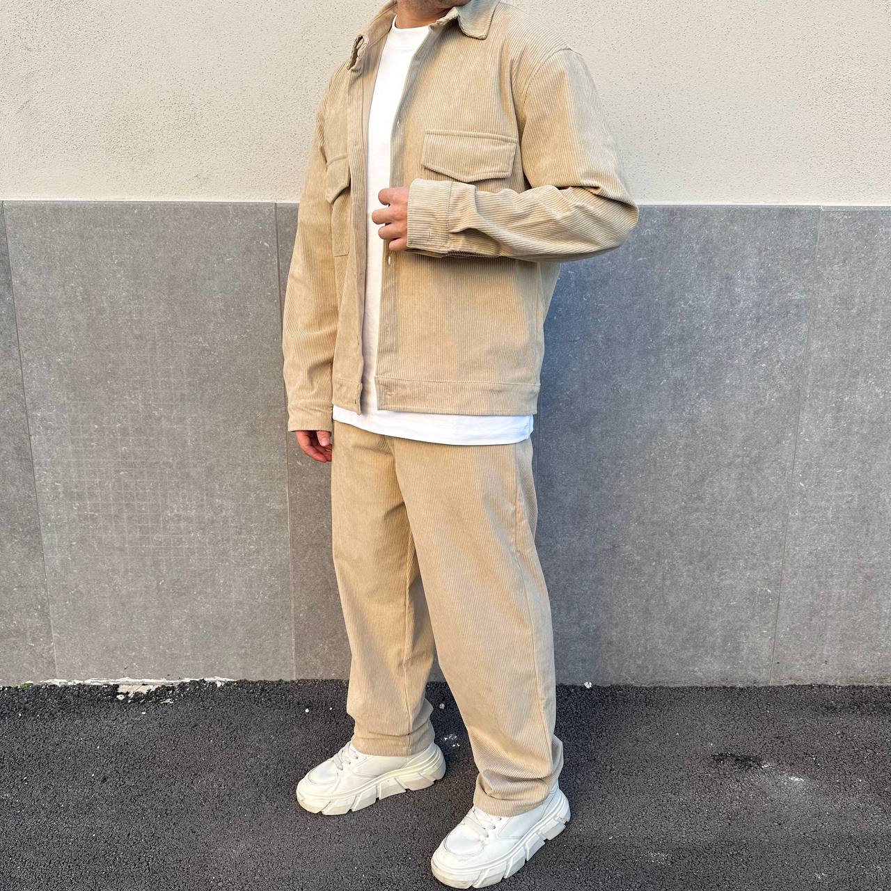 Coord.in velluto beige