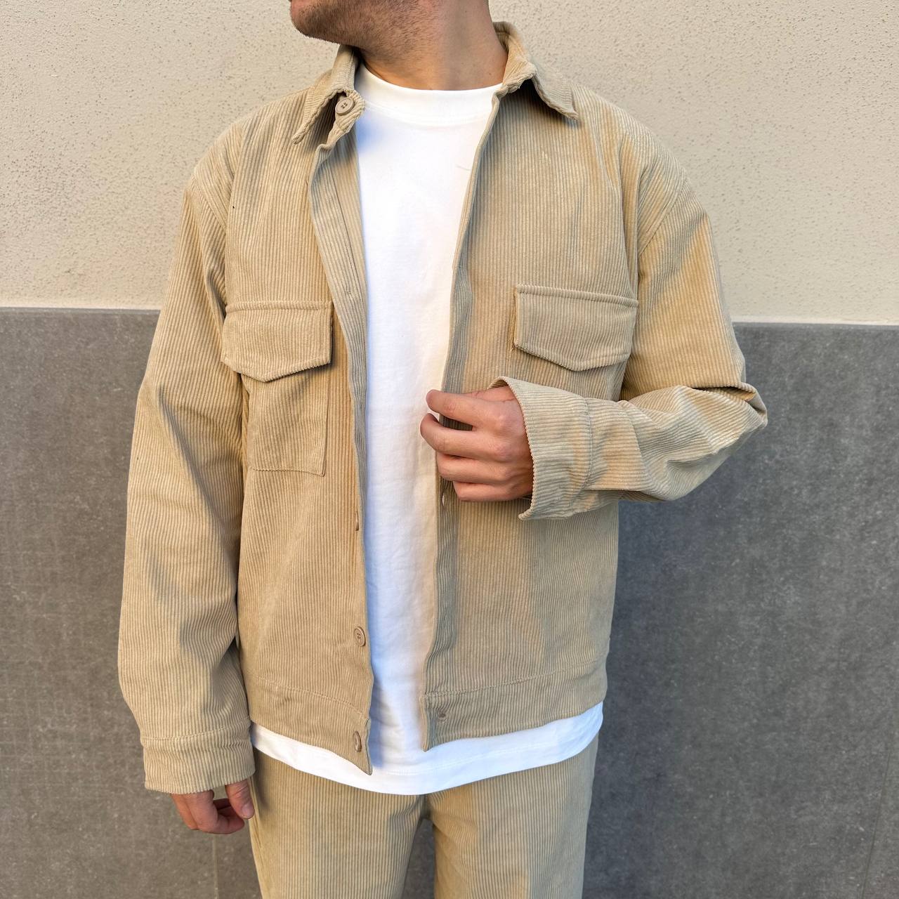 Coord.in velluto beige