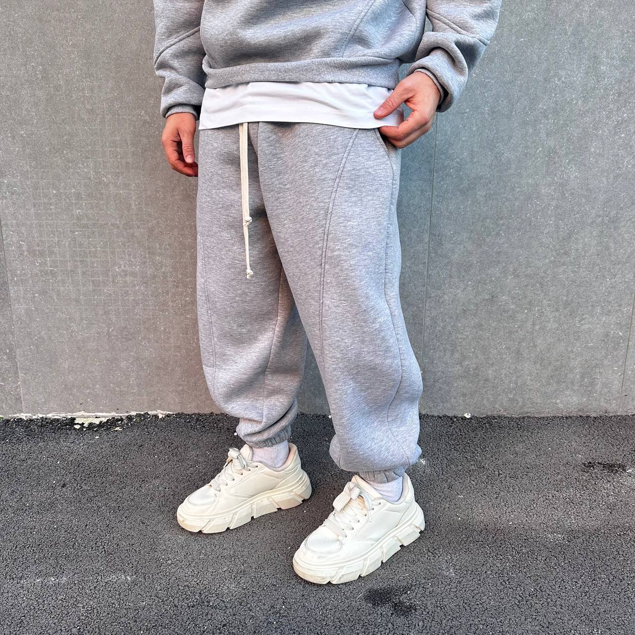 Tuta mezza zip just new grigia