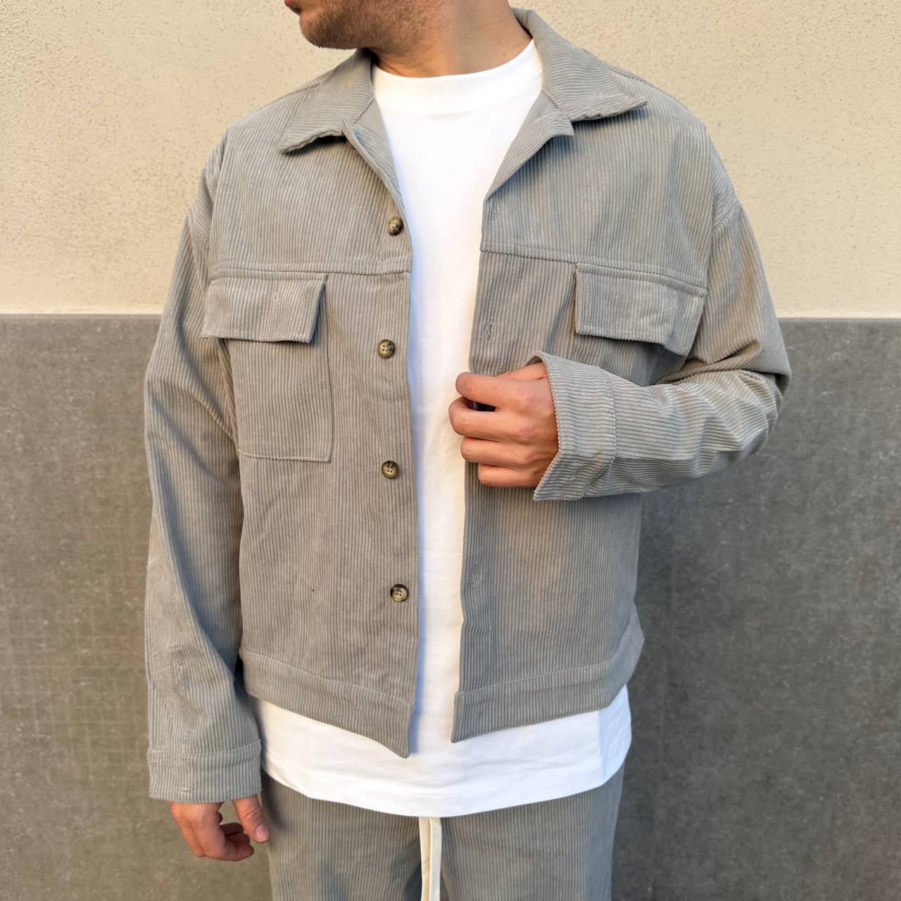 Coord.in velluto grigio