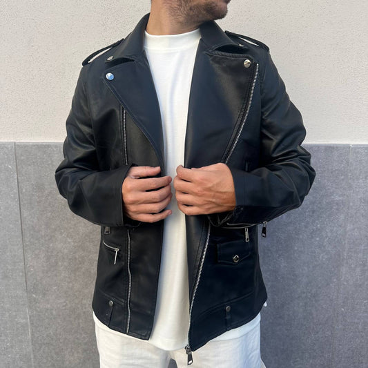 Chiodo in ecopelle nero