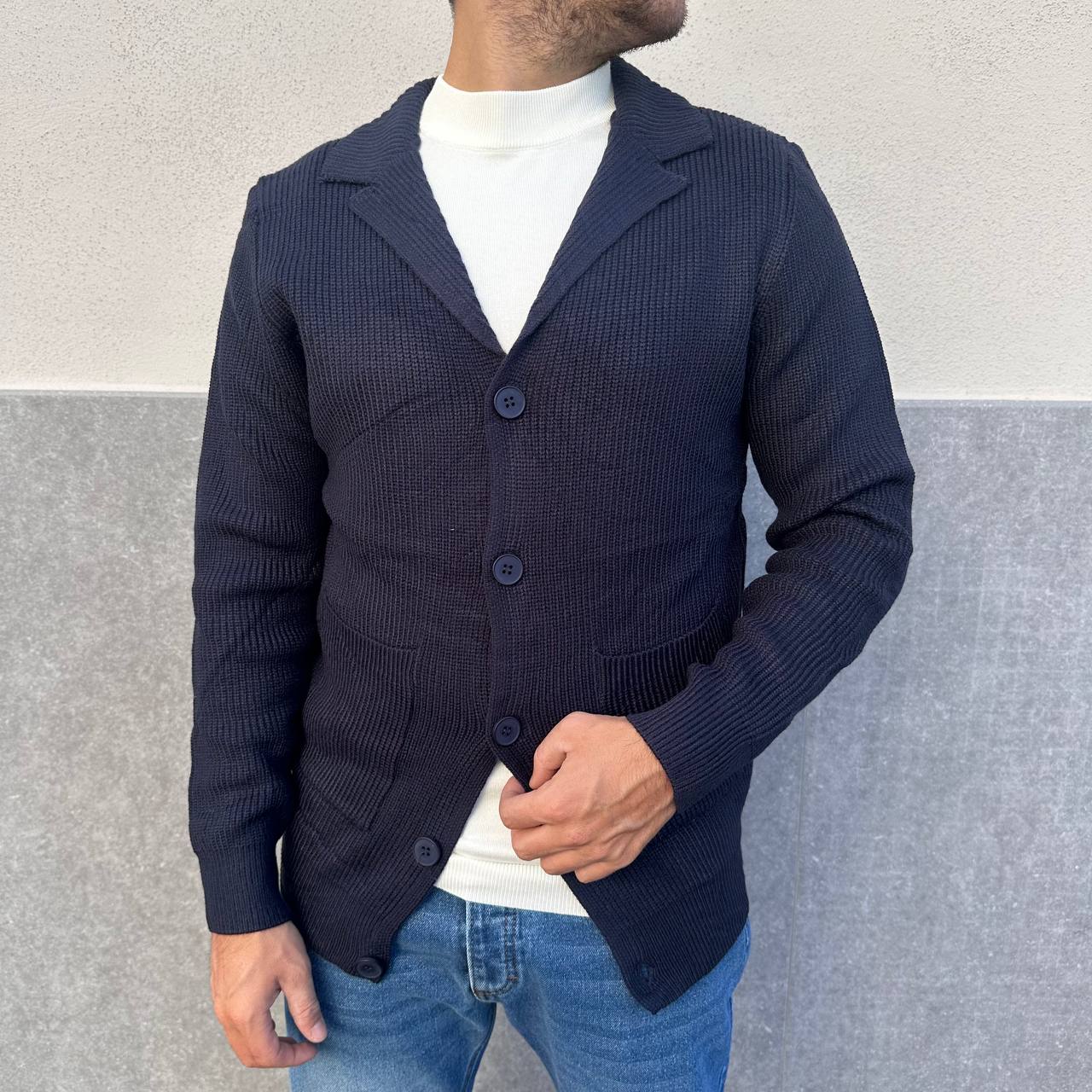 Cardigan Jacket Blu Navy