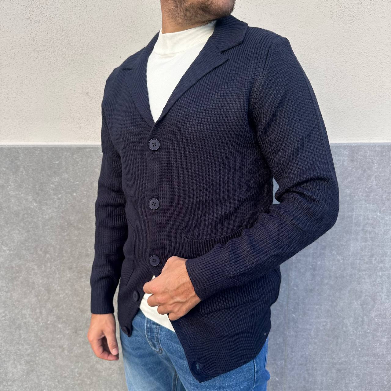 Cardigan Jacket Blu Navy