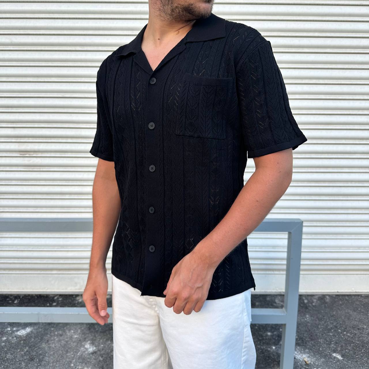 Polo ricamo con bottoni black