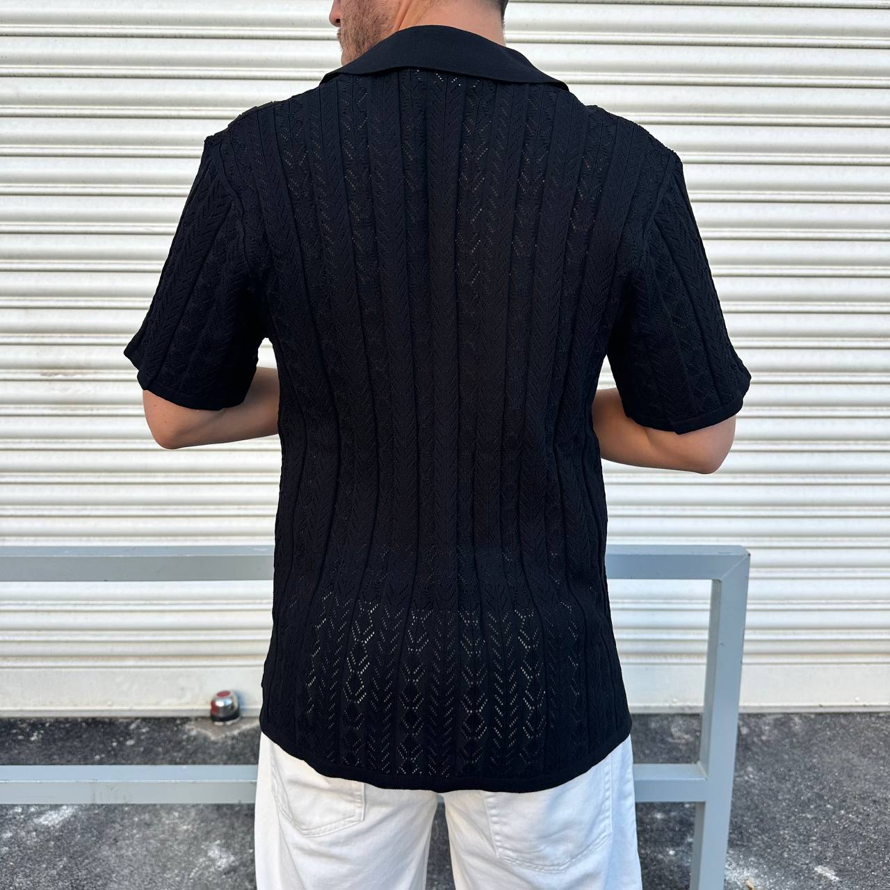 Polo ricamo con bottoni black