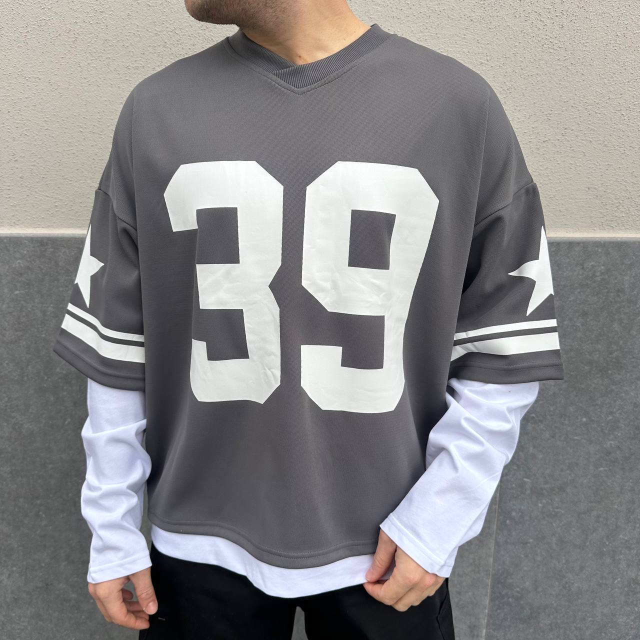 Hoodie Double Number Piombo