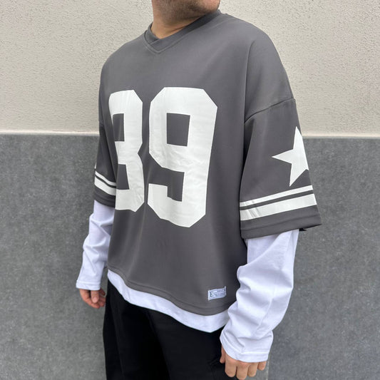 Hoodie Double Number Piombo