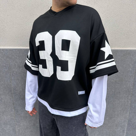 Hoodie Double Number Nera