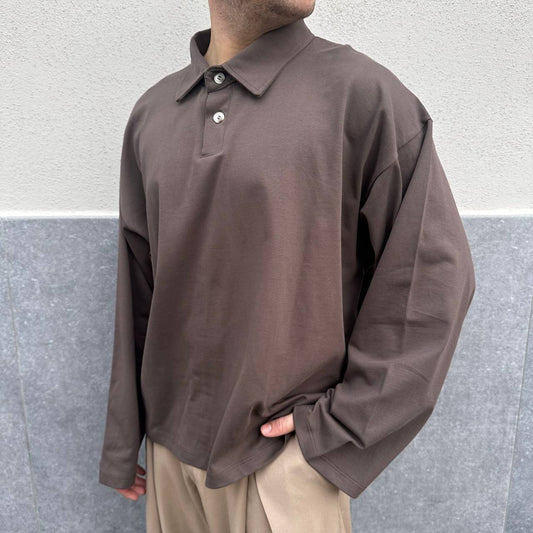 Polo Boxy Sleeve Marrone