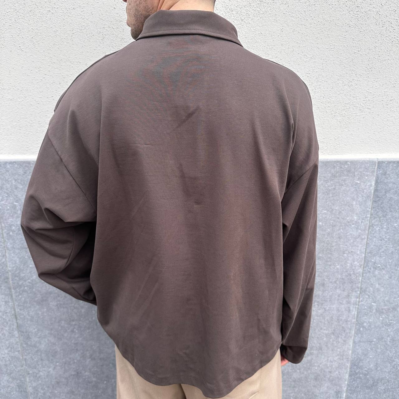 Polo Boxy Sleeve Marrone