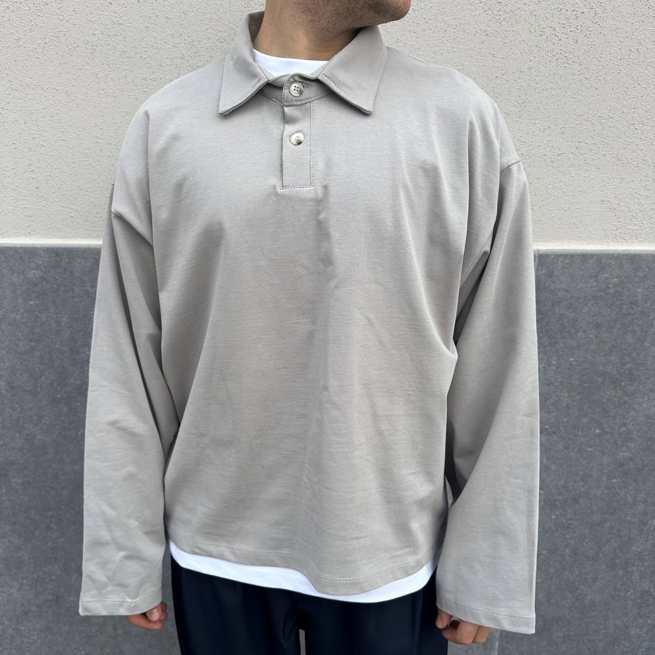 Polo Boxy Sleeve Grigia