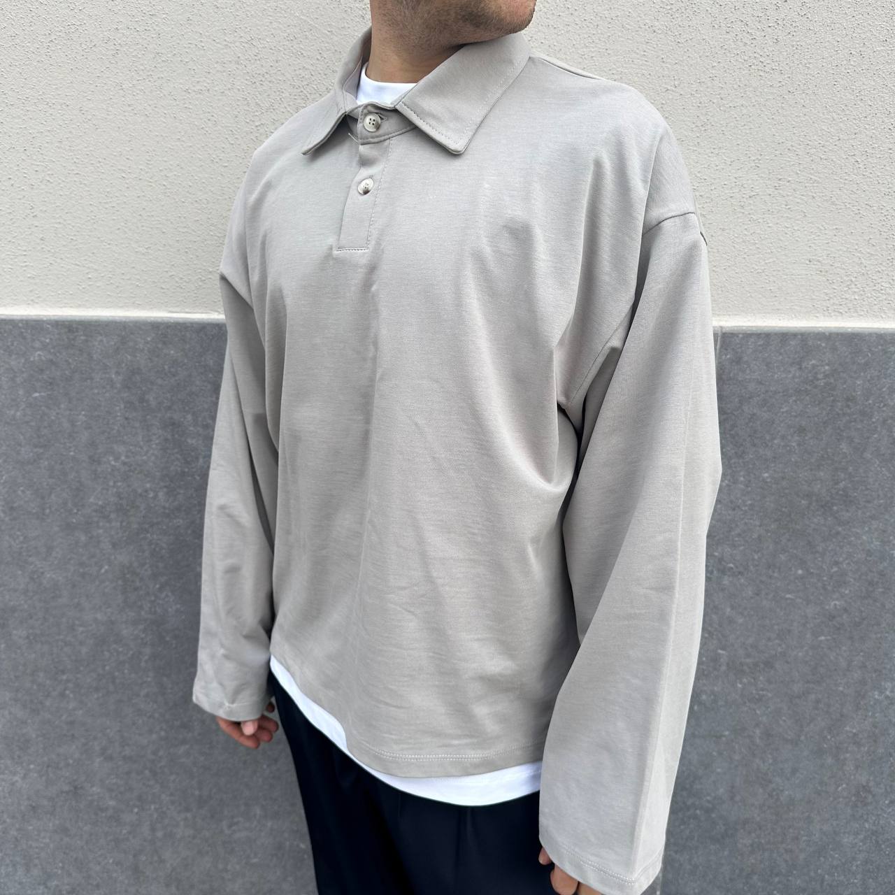 Polo Boxy Sleeve Grigia