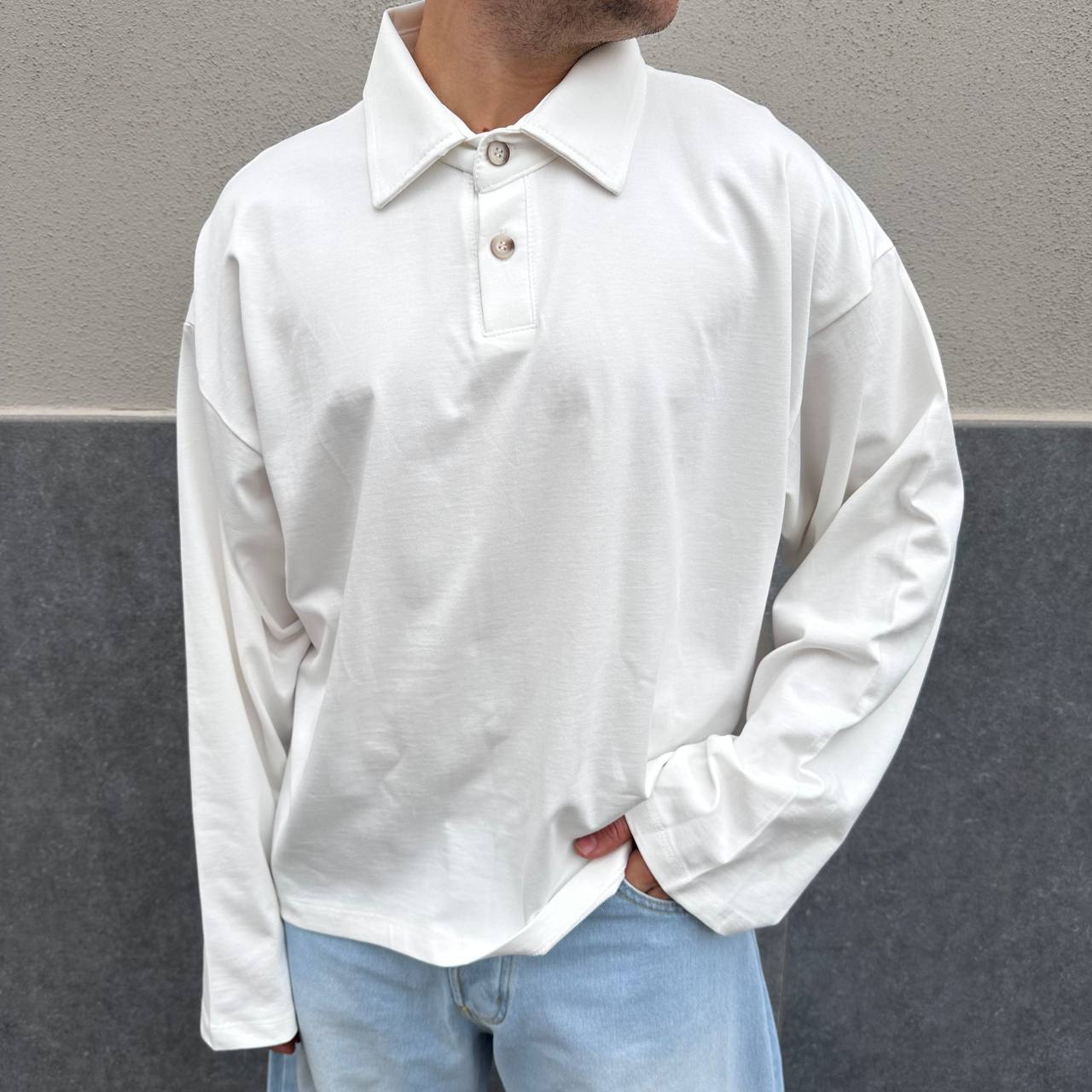 Polo Boxy Sleeve Bianca