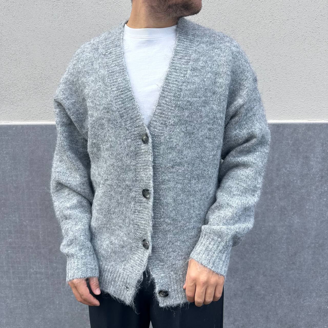 Cardigan teddy grigio