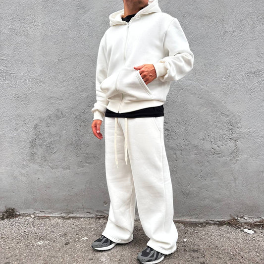 Tuta Palazzo Con Zip Bianca