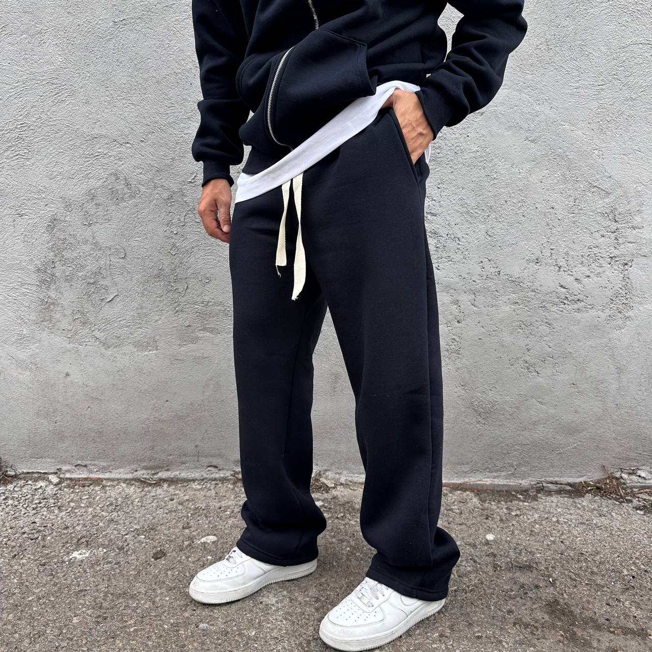 Tuta Palazzo Con Zip Blu