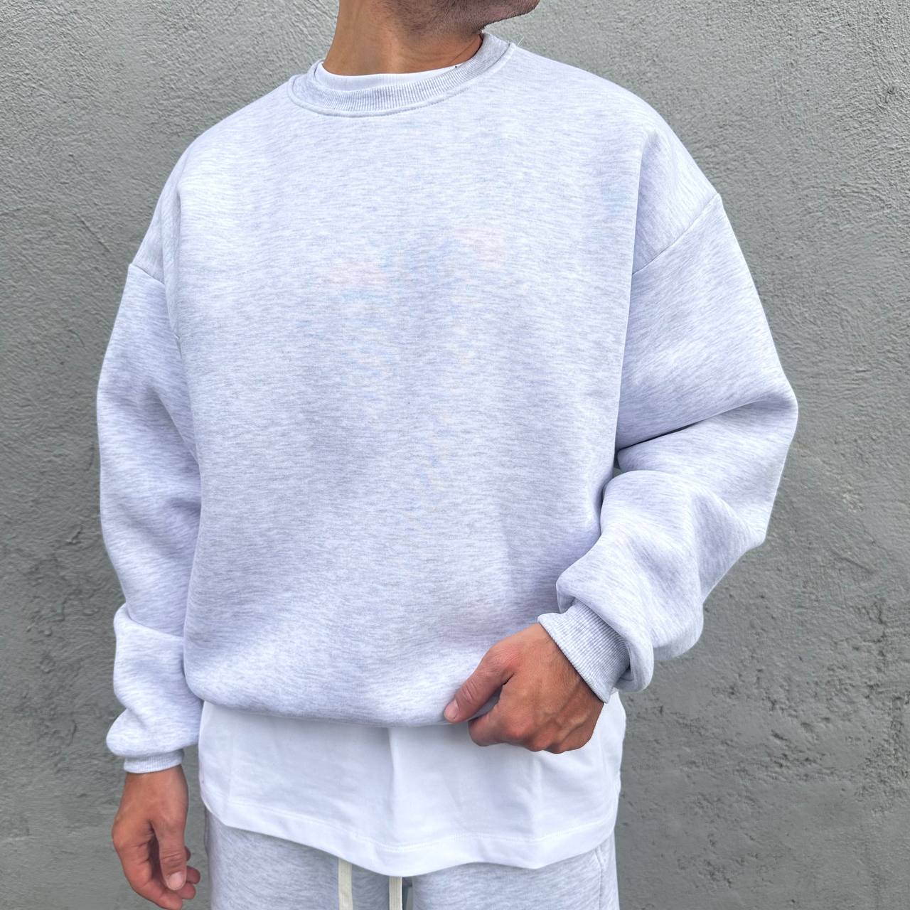 Felpa girocollo grigia