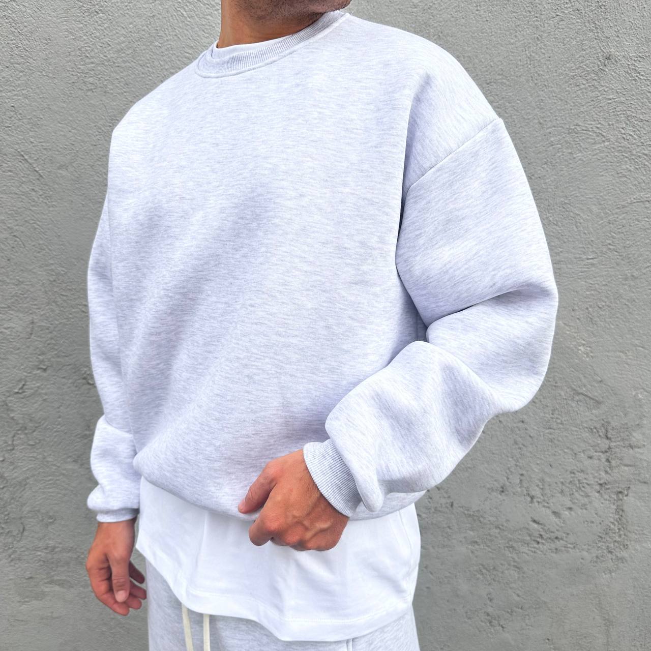 Felpa girocollo grigia