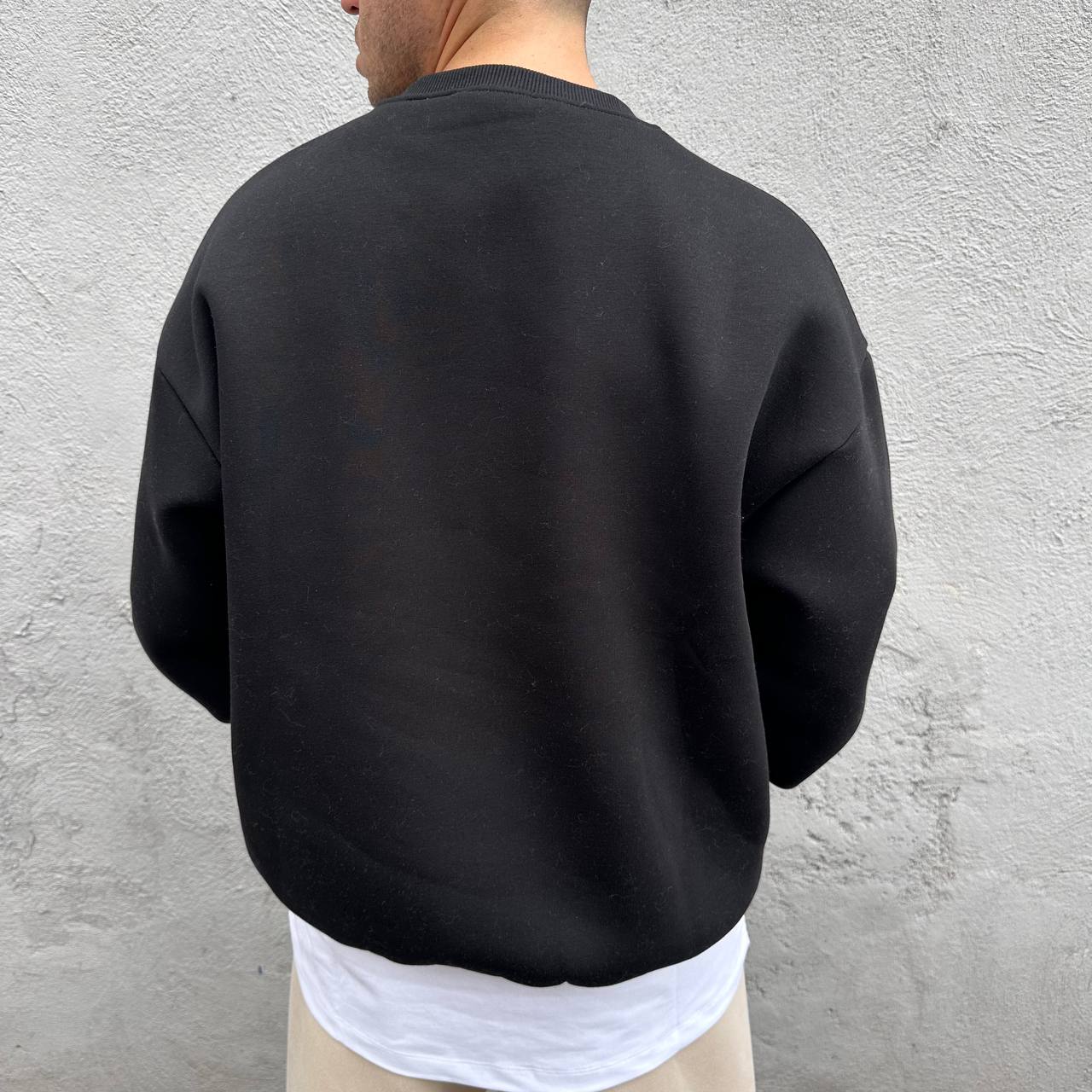 Felpa girocollo nera