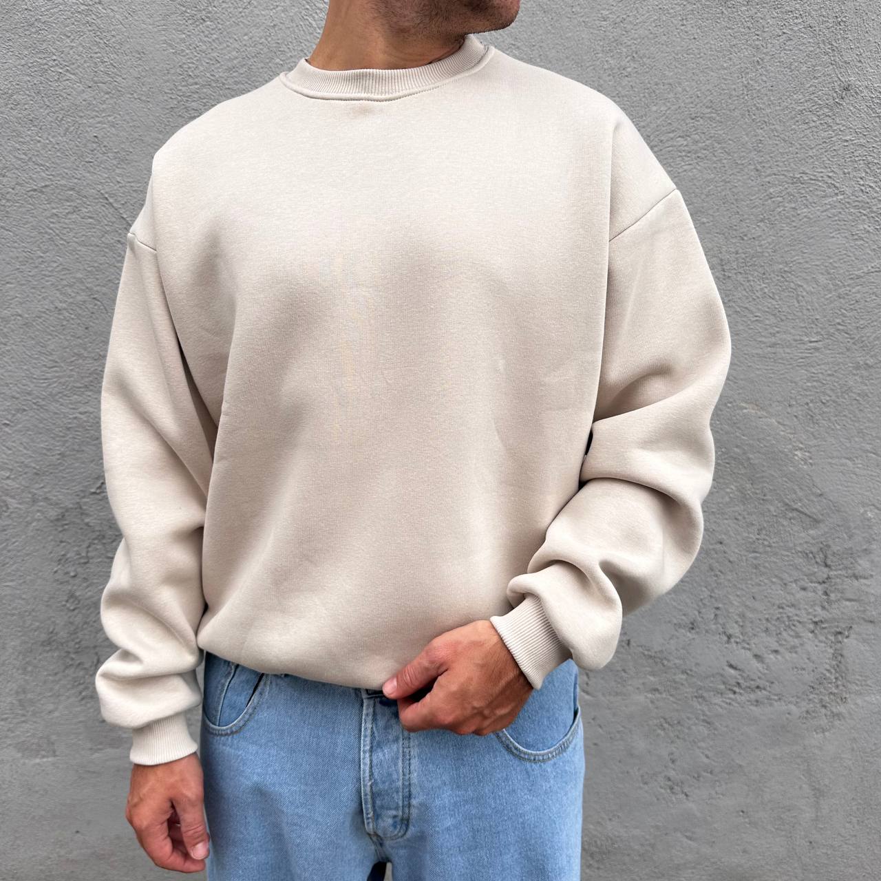 Felpa Girocollo Beige